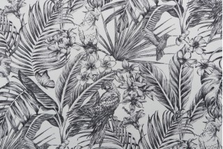 Richloom Wilshire Printed Polyester Outdoor Fabric in Ebony 