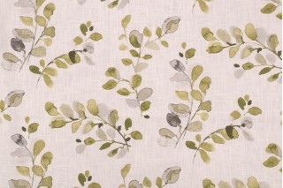 Stof Fabrics Acacia Printed Cotton Drapery Fabric in Vert