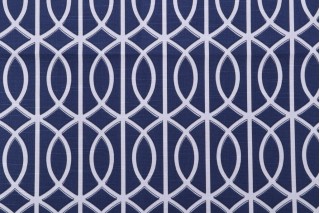 Robert Allen Bella Porte Printed Cotton Drapery Fabric in Twilight
