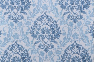 Mill Creek Pattonville-Pierside Printed Polyester Drapery Fabric in Denim