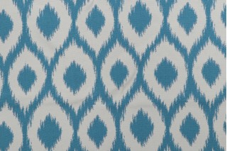 Woven Polyester Ikat Outdoor Fabric in Blue