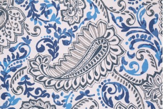 Premier Prints Shannon Printed Polyester Outdoor Fabric in Oxford/Cobalt