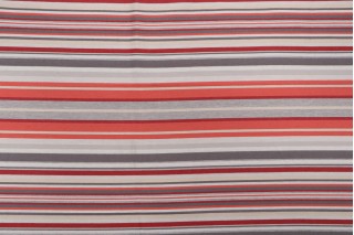 1 Yard Woven Polyester Stripe Outdoor Fabric in Grey/Brick