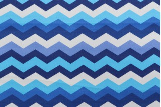 1 Yard PK Lifestyles Panama Wave Printed Polyester Outdoor Fabric in Blue