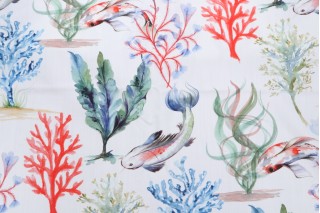 Belle Maison Koi Printed Cotton Drapery Fabric