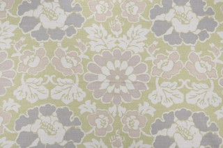 Anna French Shima AF2586 Printed Drapery Fabric in Apple Green for Thibaut 