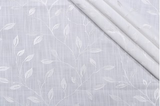Valiant Fabrics Capri Embroidered Polyester Drapery Fabric in Bright White 