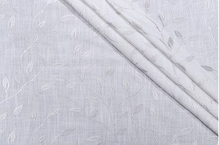 Valiant Fabrics Capri Embroidered Polyester Drapery Fabric in Antartica 