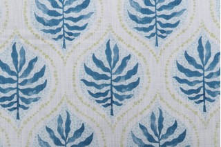 Trevi Fabrics Airlie Digital Printed Cotton Drapery Fabric in Bluestone 