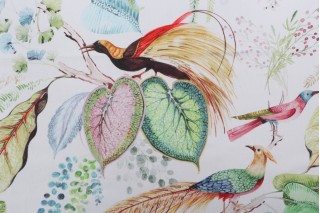 Trevi Fabrics On The Way Printed Cotton Drapery Fabric in Atlantic 