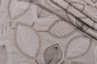 Hamilton Drexel Embroidered Drapery Fabric in Natural 