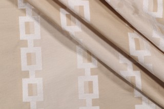Thibaut Key Stripe AW1372 Woven Decorator Fabric in Cream 