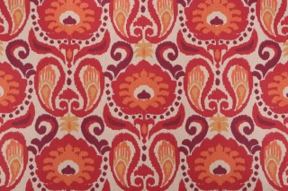 Golding Printed Cotton Drapery Fabric in Cherry 