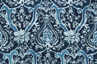 PK Lifestyles Sarasa Printed Linen Blend Drapery Fabric in Baltic 