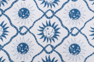 Elana Gabrielle Sol Embroidered Drapery Fabric in Bluebell 