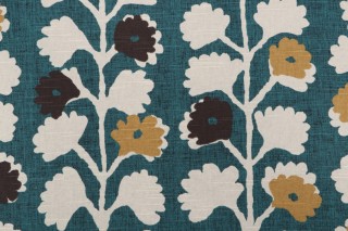 Robert Allen Surreal Vines Printed Cotton Drapery Fabric in Jewel 