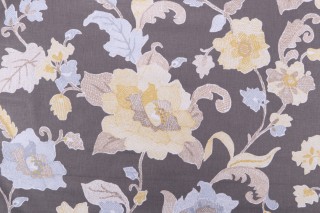 Robert Allen Lolita Printed Cotton Drapery Fabric in Dandelion 