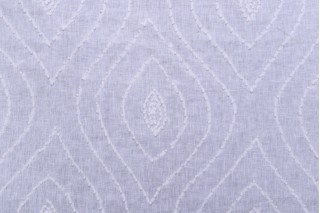 Thibaut Balboa Dot Embroidery Linen Drapery Fabric in White on White W75702