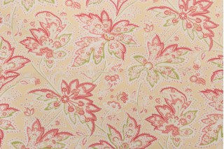 Thibaut Brunswick Printed Cotton Drapery Fabric Yellow F9106
