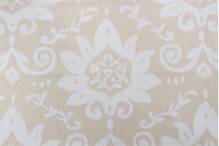 Thibaut Bridgewater Printed Cotton Drapery Fabric in Beige F9162