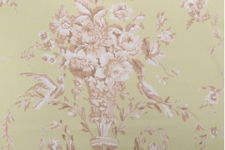 Thibaut Robin Toile Printed Cotton Drapery Fabric in Green F91321