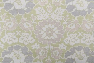Anna French Shima AF2586 Printed Linen Blend Drapery Fabric in Apple Green for Thibaut