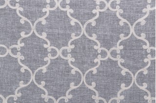1 Yard Alya Semi Sheer Embroidered Drapery Fabric in Eggshell