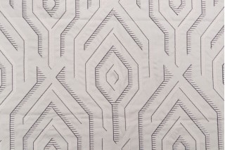 Domus Embroidered Drapery Fabric in Graphite