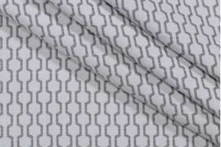 Woven Upholstery Fabric in White/Grey