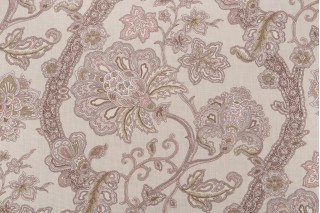 Kaufmann Jacobean Printed Cotton Drapery Fabric in Blush