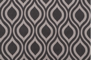 Printed Cotton Drapery Fabric in Linen/Cocoa