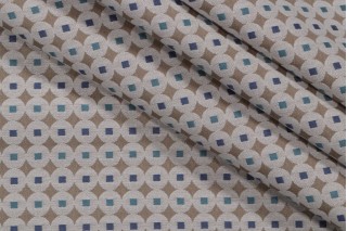Circles Squared Upholstery Fabric in Blue