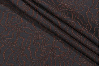 Woven Upholstery Fabric in Teak/Charcoal
