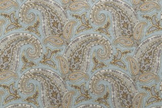 Robert Allen New Paisley Printed Drapery Fabric in Dew 