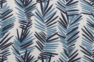 HC Monogram Riviera Printed Drapery Fabric in Ocean 