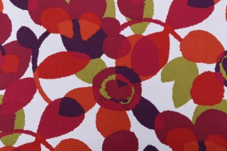Robert Allen Abstract Flora Printed Drapery Fabric in Poppy 