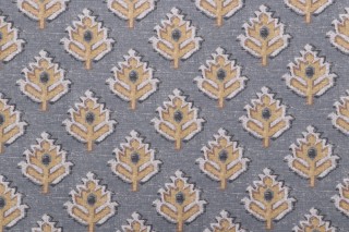 Magnolia Home Carter Printed Cotton Drapery Fabric in Saffron 