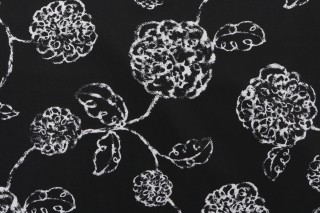 Magnolia Home Melbourne Printed Polyester Outdoor Fabric in Black 