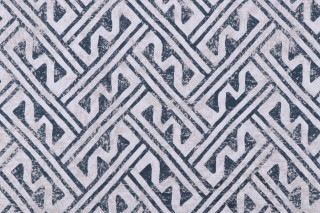 Magnolia Home Lander Printed Cotton Drapery Fabric in Ocean 