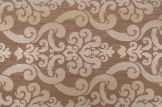 Leelo Woven Damask Upholstery Fabric in Pecan