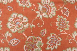 Thibaut Alexa F94916 Printed Drapery Fabric in Orange