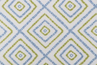 Thibaut Kozar Printed Linen Blend Drapery Fabric in Blue & Green F94924