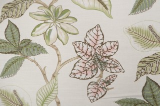 Thibaut Lucala Printed Linen Blend Drapery Fabric in Cream F95750