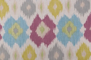 Thibaut Bimini Ikat Printed Linen Blend Drapery Fabric in Purple F95731