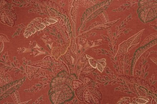 Thibaut Arlington Printed Linen Blend Drapery Fabric in Rust F93815