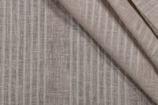 Thibaut Sheer Stripe Linen Drapery Fabric in Flax AW2555