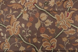 Thibaut Denmark Printed Cotton Linen Drapery Fabric in Brown F96031