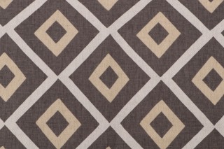 Thibaut Carole F99191 Printed Linen Blend Drapery Fabric in Grey