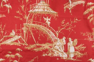 Thibaut Meridian F95302 Printed Drapery Fabric in Red