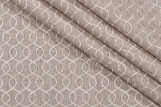 Thibaut Ballad AW2556 Embroidered Drapery Fabric in Flax